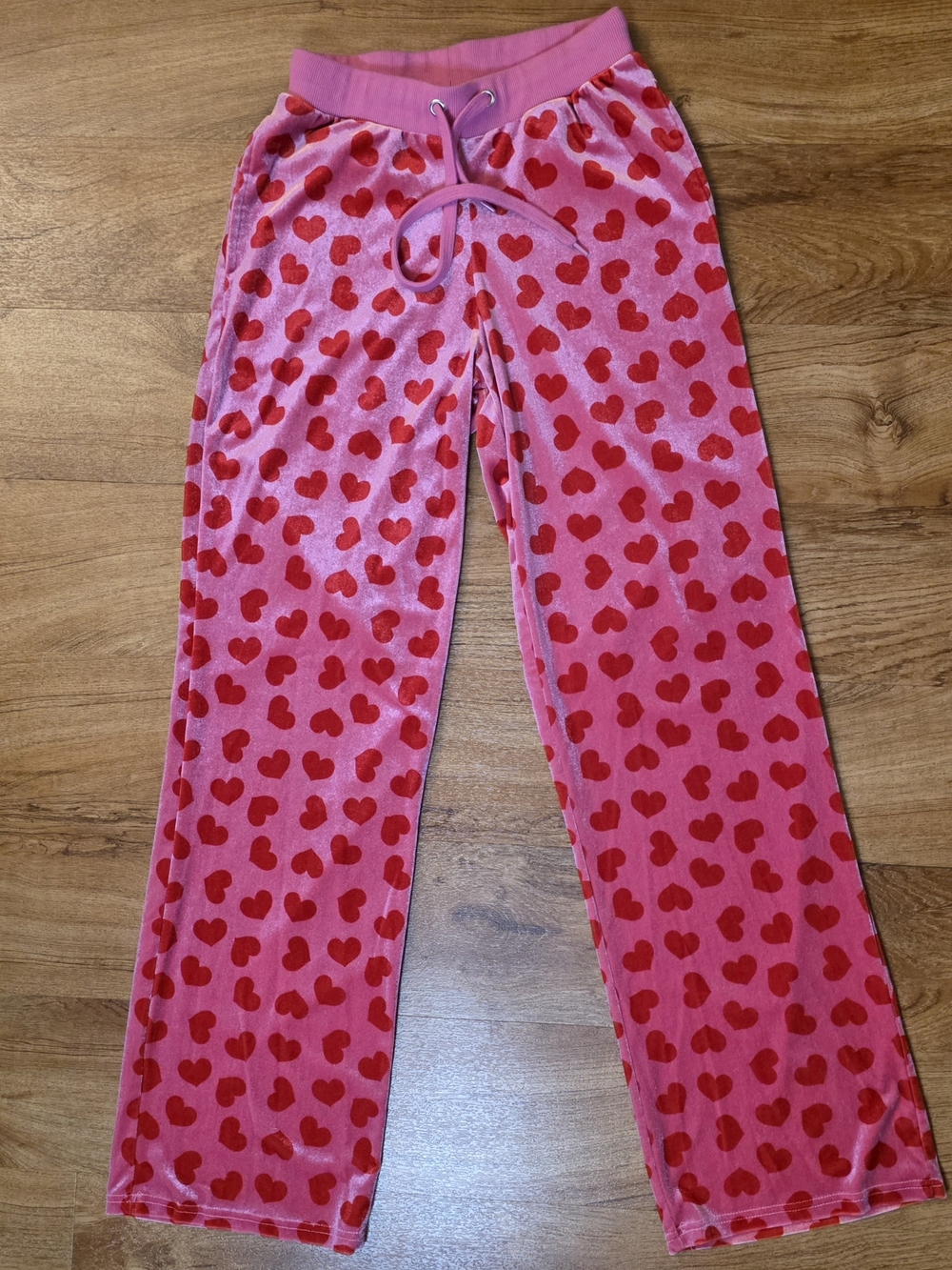 Sugar Thrillz Loyal Maneater Pink Heart Velour Track Pants